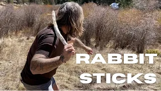HOW TO Make and USE Rabbit Sticks or Non-returning Boomerangs..Paleo Tracks Survival