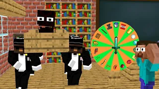 LUCKY WHEEL COFFIN DANCE MEME IN MONSTER SCHOOL - MINECRAFT ANIMATION