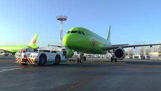 Наземное обслуживание (Ground Handling) ВС А-319 авиакомпании S7 Airlines в аэропорту Домодедово ч.6