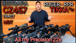 My Thoughts on 4 of the most popular Precision 22 Rifles-CZ457, Ruger RPR, Bergara B14R , Tikka T1X