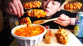Wonderful combo, Myungrang Hot Dog + Rose Tteokbokki ASMR / Eating sound / Korean food
