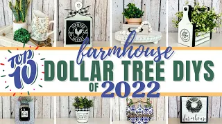 🌟 TOP 10 🌟DOLLAR TREE FARMHOUSE DIYS OF 2022 | 10 BEST DOLLAR TREE CRAFT DIYS