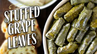 Stuffed Grape Leaves Recipe (Meat & Rice DOLMAS) 🍇🍃