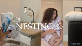 NESTING VLOG| packing my hospital bag + clean with me + must have baby products + mom tips & more
