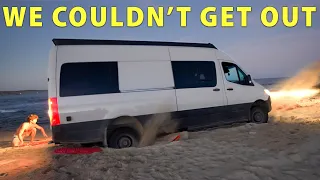 Van Stuck Deep On The Beach In Baja Mexico