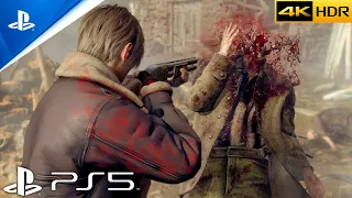 RESIDENT EVIL 4 Remake - Enhanced Gore Gameplay & Brutal Combat | PS5 4K 60FPS Cinematic Style