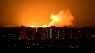 Видео мощного взрыва в Киеве 28 февраля