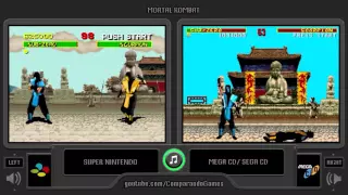 Mortal Kombat (Snes vs Sega Cd) Side by Side Comparison