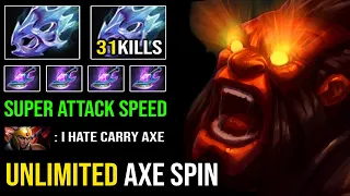 INFINITE BERSERK SPIN Max Attack Speed Axe 2x Moon Shard with Arcane Blink Destroyed ALL DotA 2