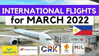 INTERNATIONAL FLIGHTS FOR MARCH in NAIA, CEBU, & CLARK | PHILIPPINE TRAVEL UPDATE