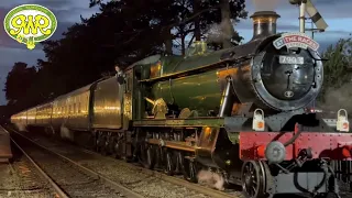 Evening steam departure from Cheltenham Racecourse Station