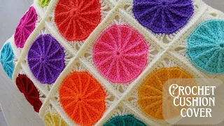 🧶😍‼️Crochet Colorful Pillowcover Made From very elegant embossed stitch@sara1111 👉Beginners Tutorial