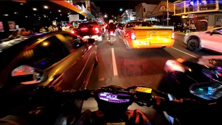 City Night Scene (NIGHT RIDE) | YAMAHA MT-07 AKRAPOVIC [POV 4K]