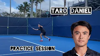 Taro Daniel practice session at Delray Beach Open 2024