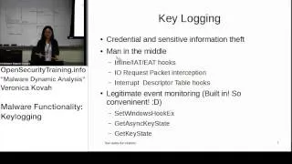 Dynamic Malware Analysis D2P16 Malware Functionality Keylogging Overview