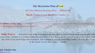 Day 293 – Mark 8; Matthew 16 - The Mysterious Plan of God