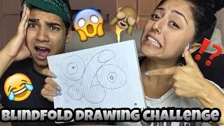 BLINDFOLD DRAWING CHALLENGE! | JAZMINE AND NICK