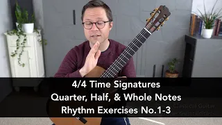 4/4 Time Signatures, Quarter, Half, & Whole Notes (Rhythm Lesson)