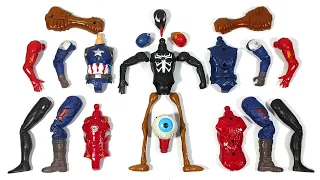 Merakit Mainan ironman vs Siren Head vs Captain America vs Venom Miles Morales Avengers Superhero