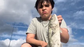 Surf fishing (caught a blue fish)