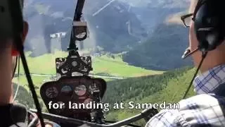 R44 Landing at Samedan (5600ft amsl) Cockpit View with ATC