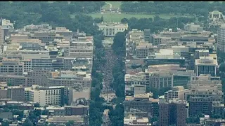 Sky view of protest at White House