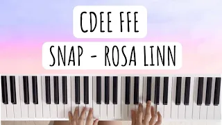 *SLOW* Snap - Rosa Linn (EASY Piano Tutorial for Beginners) #snaprosalinn