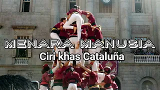 Menara Manusia di Spanyol, alias Castellers Catalunya. La Merce Barcelona 2019