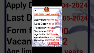 SSC CHSL 2024 | SSC CHSL 2024 Notification Out | SSC CHSL Vacancy 2024.#ssc  #ssc vacancy