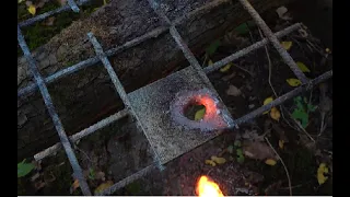 Прожигание термитом  стального листа / Termite burning of steel plate