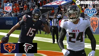 Madden 24 Rome Odunze Bears vs Kirk Cousins Falcons (Madden 25 Updated Roster) 2024 Sim 4K Game Play