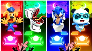 SHERIFF LABRADOR 🆚 BABY BUS 🆚 SKIBIDI TOILET 🆚 SONIC TOILET l Tiles Hop EDM Rush?#coffindance