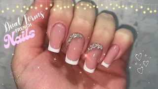 Simple Dual Forms French Nails 💅🏻 | Builder Gel | How to