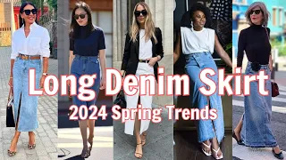 HOW TO STYLE A LONG DENIM SKIRT *Fashion Over 40*