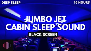 Jet Engine Airplane White Noise / Relaxing airplane cabin flight sounds / 10 Hours Black screen
