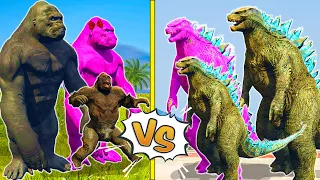 KING KONG Family Vs GODZILLA Family in GTA 5