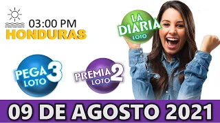 Sorteo 03 PM Loto Honduras, La Diaria, Pega 3, Premia 2, Lunes 09 de agosto 2021 |✅🥇🔥💰