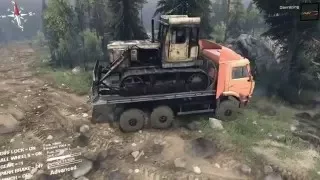 Spintires Delivering a bulldozer.!?!/modded Kamaz