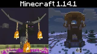 Minecraft 1.14.1 - Ender Dragon Fix, Snowy Pillager Outposts, Lighting Campfires, Bug Fixes