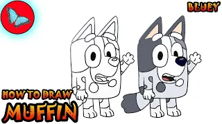 How To Draw Bluey Characters - Muffin Heeler | Drawing Animals