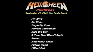 Helloween  SET LIST Rock Fest Sao Paulo 21/09/2019