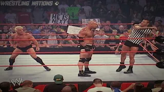 Goldberg vs Ric Flair Plus Randy Orton as Referee on RAW