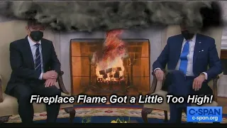 COMEDY German Chancellor & President Biden at the White House Fireplace Flame Got a Little Too High!