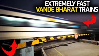 9 Crazy Fast VANDE BHARAT TRAINS Thrashing Level Crossing Railway Gate | Indian Railways