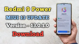 Redmi 9 Power Miui 13 Update Version - 13.0.1.0 Download ⚡⚡