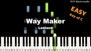 🎹 Leeland - Way Maker / 큰 길을 만드시는 분 + Sheet Music (Key of C) | EASY Piano Cover Tutorial 🎹