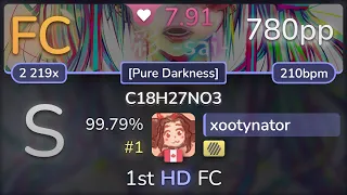 7.9⭐ xootynator | Team Grimoire - C18H27NO3 [Pure Darkness] +HD 99.79% (#1 780pp FC) - osu!