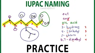 IUPAC Naming Practice - Nomenclature for alkanes, dienes, alcohols and more