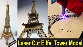 Laser Cut 3D Puzzle Eiffel Tower Model | DIY 3D Wooden Eiffel Tower Puzzle (By VectorsFile.com)