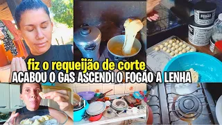 O GÁS ACABOU TIVE QUE ASCENDER O FOGÃO A LENHA/FIZ O REQUEIJÃO DE CORTE / VLOG